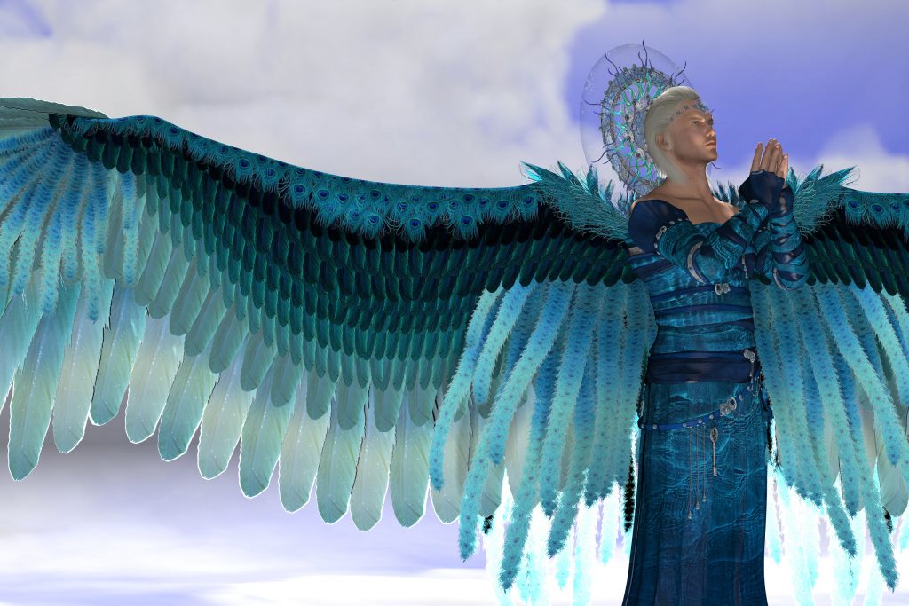 Angel Michael 3d illustration - Archangel Michael is a messenger sent by God to speak to people on Earth and leads God's armies against the forces of evil.