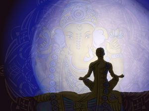 Ganesh Moon Meditation Silhouette