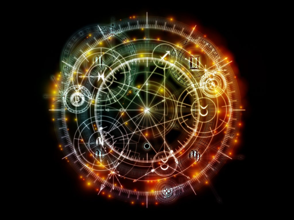 Orbits of Destiny series. Sacred symbols signs geometry and designs on the subject of astrology alchemy magic witchcraft and fortune telling