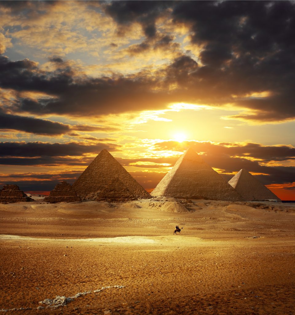 Sunset at giza Pyramids Egypt