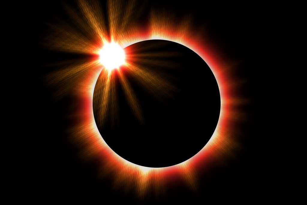 illustration of a solar eclipse of the sun