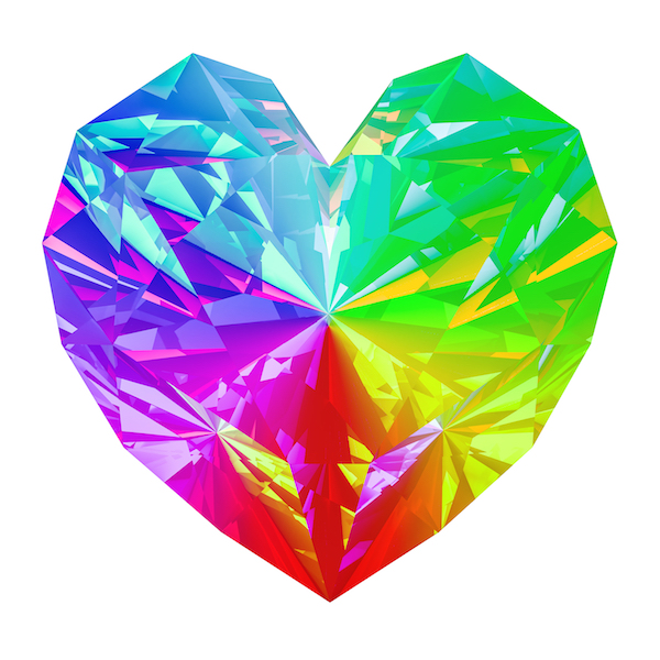 Rainbow Diamond Heart