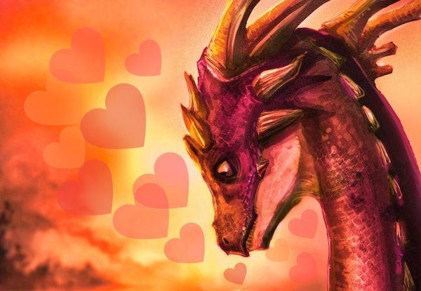 Loving Dragon with love hearts