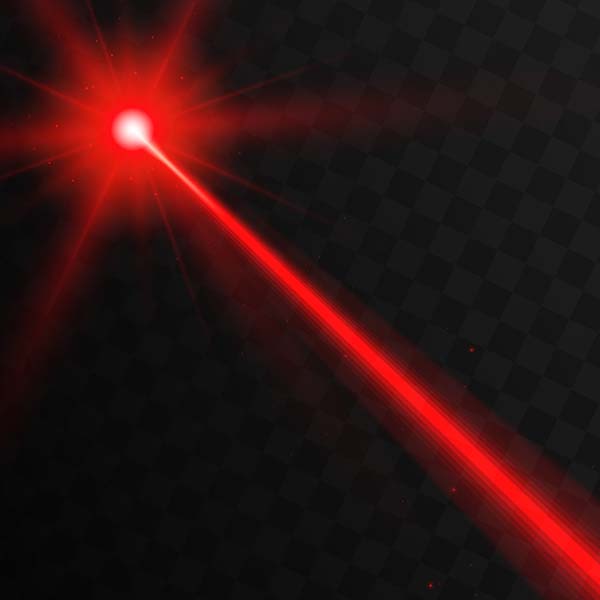 Laser Beam Red Light. Vector Laser Beam Line Ray Glow Effect Ene ...